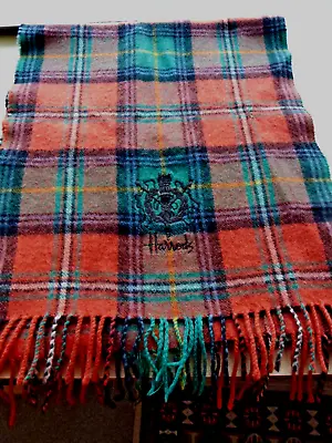 Harrods Scarf Tartan Wool 180 X 37cm • £6