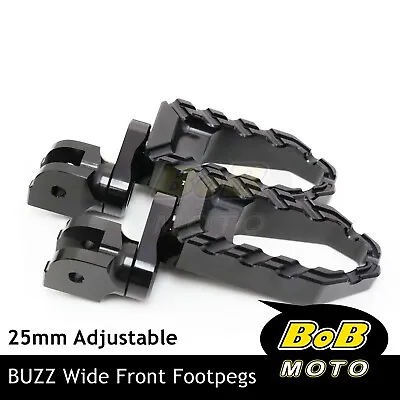 For Suzuki DL 650 XT V-Strom 15-21 20 BUZZ 25mm Extend Front Foot Pegs BLACK • $53.34