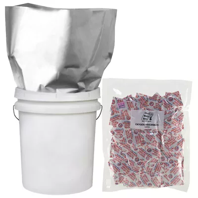 50-1 GALLON 10x16 Mylar Bags 5.25 MIL + 50-600cc Oxygen Absorbers Food Storage • $49.99