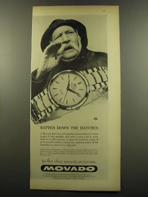 1959 Movado Sub-Sea Watch Ad - Batten Down The Hatches • $19.99