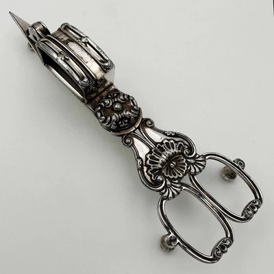 £65 • Buy GILBERT WARRANTED CANDLE SNUFFER SCISSORS CLOSE PLATED GEORGE III C1815