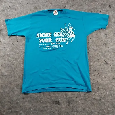Venice Little Theater Shirt Mens Medium Short Sleeve Annie Get Your Gun 1991 USA • $7.78