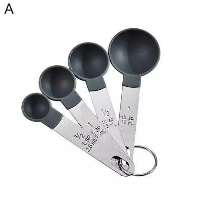 4Pcs Steel Measuring Cups Spoons Kitchen Tools Cooking Baking Set Fast • £3.46