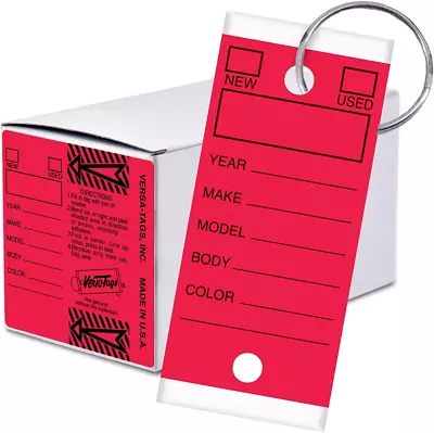 Versa-Tags 250 Key Tags Self Protecting Poly 1.25''X3'' Highly Resistant To A • $39.61