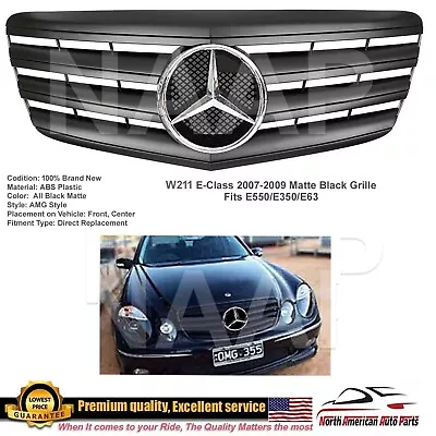 E-Class Matte Black Grille Flat Chrome Star For E550 E63 E350 2007 2008 2009 New • $179