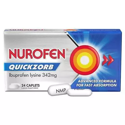 Nurofen Quickzorb Pain Relief Caplets 24 Pack Ibuprofen Lysine 342mg • $8.49