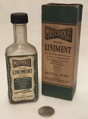 Vintage Musterole Liniment Bottle With Box The Musterole Co. Cleveland Ohio Rare • $29.99