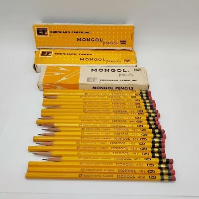 Vintage Eberhard Faber MONGOL 482 #2 Pencils W/Box 3 Boxes (21) • $44.95