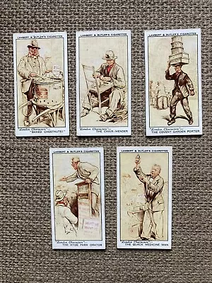 Lambert And Butler Cigarette Cards London Characters 1934 X5 • £2.20