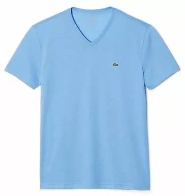$43.78 • Buy Lacoste Men's Premium Pima Cotton Sport V-Neck Shirt T-Shirt Blue Lake