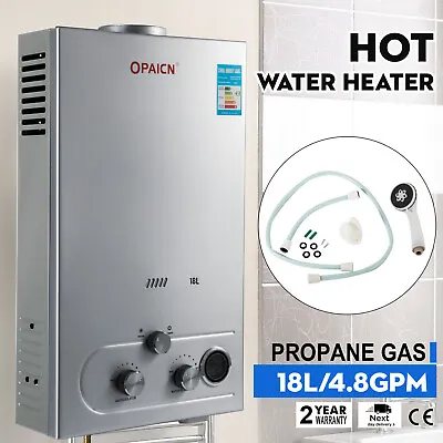 18L/5GPM LPG Propane Gas Water Heater On-Demand Instant Hot Boiler + Shower Kit • $158.90