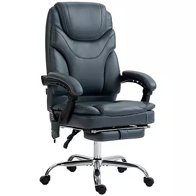 High Back Massage Office Chair With 6 Vibration Points PU Leather Office Chair • $159.99