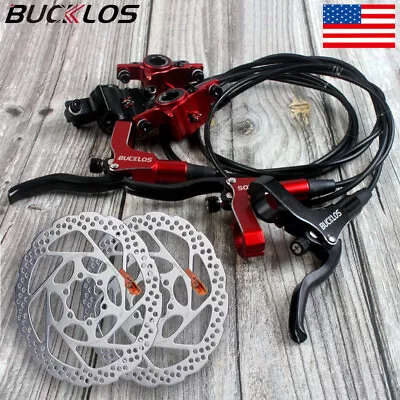 BUCKLOS MT200 Hydraulic Disc Brake RT56 160/180/203mm Rotor Bicycle Front Rear • $24.79