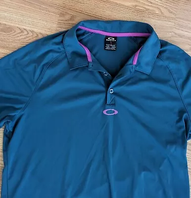 Oakley Golf Polo Shirt Dark Green Short Sleeve Men's L Slim Fit (22  Pit To Pit) • $2.95