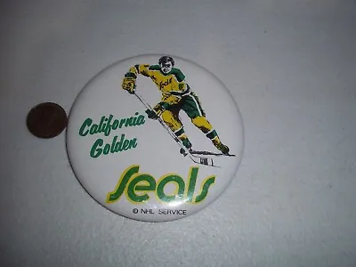 Vintage California Golden Seals Hockey Team Pin Pinback Button 3 1/2  • $5.99