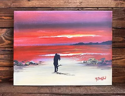 Mal Burton Original Art Oil Painting 'Forever Love' 2016 Beach Signed 16 X 12  • £99.99