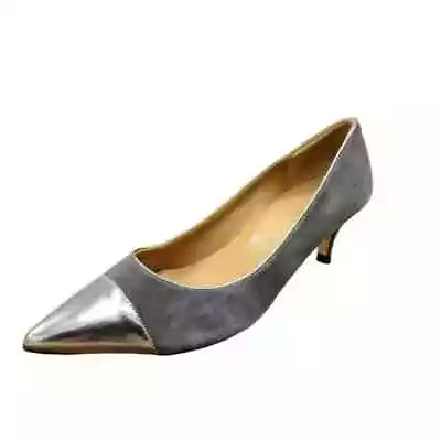 Talbots Diane 2 Pumps 8.5 B Shadow Grey Metallic Pointed Toe Cap Heeled Classic • $31.83