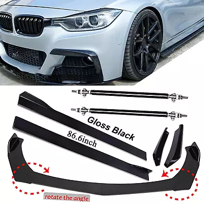 Front Bumper Lip Spoiler Splitter 86.6  Side Skirt Rear For F30 E92 E90 E36 E30 • $69.99