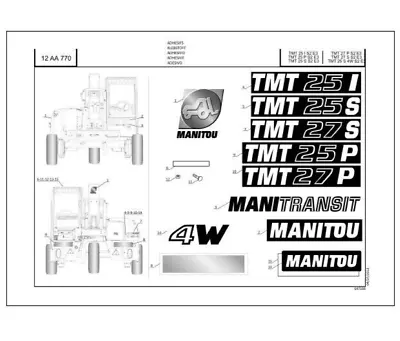 Manitou TMT27S S2 E3 Parts Catalog • £29.99