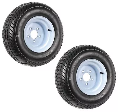 2-Pk Trailer Tire Rim 20.5 8 10 205/65-10 20.5X8.0-10 10 5 Lug E White Wheel • $199.97