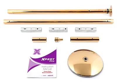 $439.99 • Buy XPole X-PERT Pro 45mm PX Spinning Static Dance Exercise X Pole Set Titanium Gold