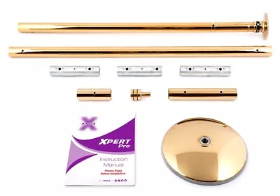 XPole X-PERT Pro 45mm PX Spinning Static Dance Exercise X Pole Set Titanium Gold • $439.99