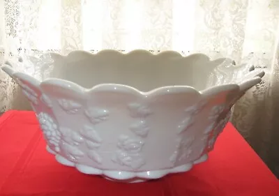 Westmoreland Paneled Grape Milk Glass Punch Bowl • $84.95