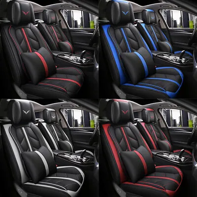 $89.99 • Buy Deluxe Leather Universal 5-Seats SUV Car Seat Covers Front Rear Cushion Full Set