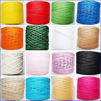 £1.99 • Buy Paper Raffia Ribbon 28 Colours Decorating Flowers Gifts Crafts Scrapbook Natural