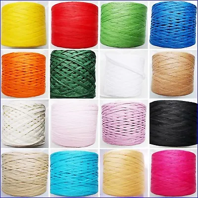 Paper Raffia Ribbon 28 Colours Decorating Flowers Gifts Crafts Scrapbook Natural • £2.29