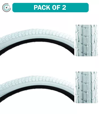 Pack Of 2 Sunlite Freestyle Kontact 18x2.0 Clincher Wire 65 Wh/Wht Reflective • $58.19