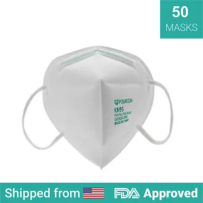 (50 Pack) Powecom White KN95 Protective Face Mask Respirator K-N95 GB2626 • $19.95