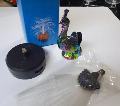 NOS Vintage Fiber Optic PEACOCK Bird Iridescent Light Battery Operated • $24