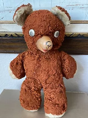 Vintage Gund? Teddy Bear Rusty  Googly Eyes Rubber Noses 1950s Retro • $19.99