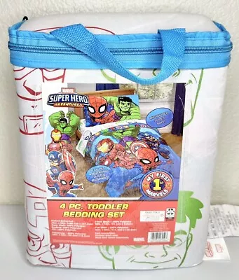 Marvel Super Hero Adventures Avengers 4 PC Toddler Bedding Set • $40