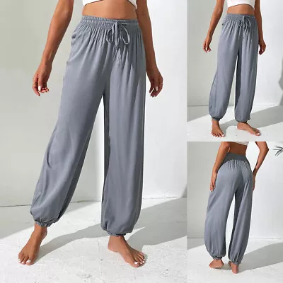 Womens Running Casual Harem Pants Sports Loose Straight Jogging Bottoms Trousers • $23.39