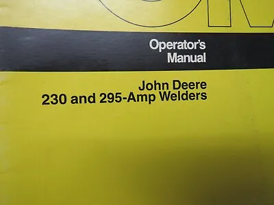 VTG John Deere 230 295-Amp Welders Stick Arc Manual Tractor Implement • $8.80