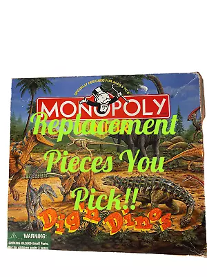 Monopoly Junior Dig'n Dinos Game Dinosaurs Vintage Replacement Parts You Pick • $1.99