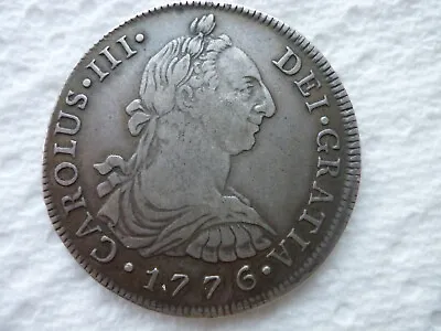 1776 Spanish Colonial 8 Silver Reales  Carolus III  Peru Lima RARE KEY DATE • £425