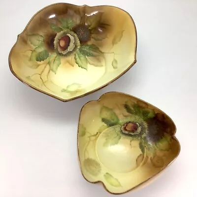 Noritake Morimura Nut Bowls Set Of 2 Hand Painted Chestnut Nippon • $49.99