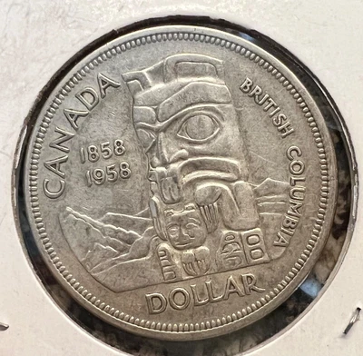 $35 • Buy 1958 Canadian One Dollar Silver Coin 1858-1958