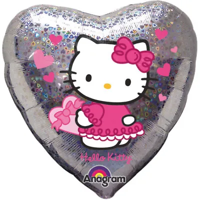 Hello Kitty Party Supplies Love Hearts Holographic Foil Balloon (45 Cm) • $9.95