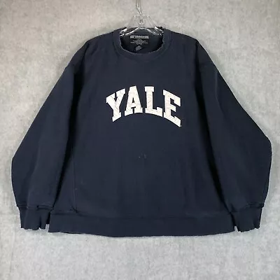 VINTAGE Yale University Bulldogs Sweatshirt Mens XL Blue Spell Out 90s Champion • $49.99