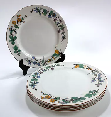 Vintage WOODHILL By CITATION Set Of 4 Dinner Plates 10.5” Floral Rim • $18.99