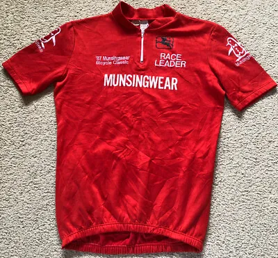 037 Vintage 1987 Munsingwear Bicycle Classic Race Leader Cycling Jersey Mens L • $29.99