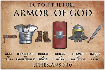 Armor Of God Poster Warriors Of God Victorious Christian Living Quotes Jesus • $11.99