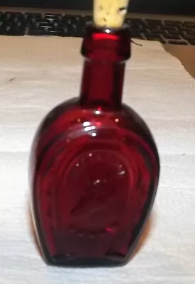 Wheaton Ruby Red Glass Bottle Horseshoe 3  Bottle • $4.99