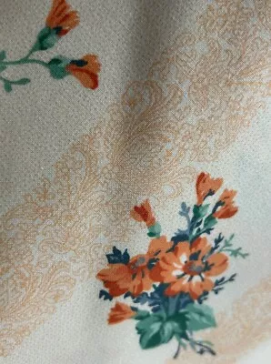 Vintage Laura Ashley Fabric Scroll Stripe Apricot Pansy New From Bolt 4yds • $56