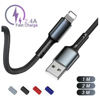 $7.89 • Buy 1M 2M 3M USB Cable For IPhone IPad Fast Charge Charging Braided Sync Charge Cord