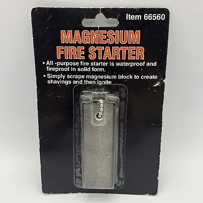 3  Magnesium Block Flint Fire Starter W/ Metal Blade Wilderness Survival Sealed • $10.95